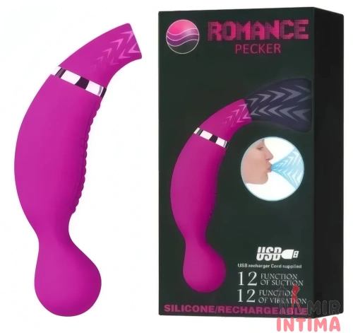 Вакуумный-женский-вибратор-Вибростимулятор с вакуумной стимуляцией ROMANCE - Pecker, 12 режимов