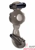 Ерекційне кільце з віброкулями Ball Buzzer Cock Ring Smoke