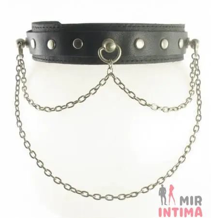 Ошейник Leather Collar с линиями