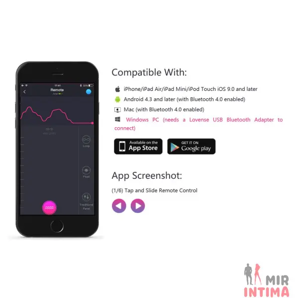 Смарт-виброяйцо Lovense Lush 2, Bluetooth - 5 Смарт-виброяйцо Lovense Lush 2, Bluetooth - 5