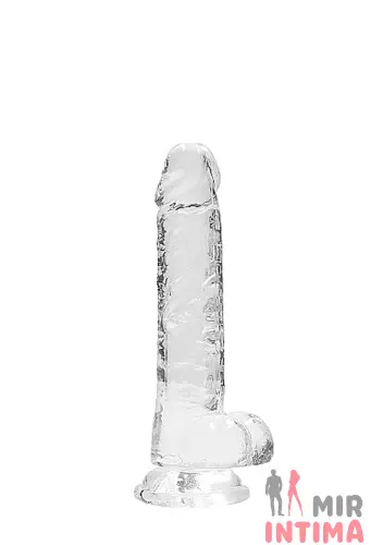 Фаллоимитатор с мошонкой Dildo REALROCK прозрачный 19х7,4см