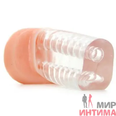 Мастурбатор с двумя отверстиями CyberSkin® Ice Action-View Pussy and Ass Stroker