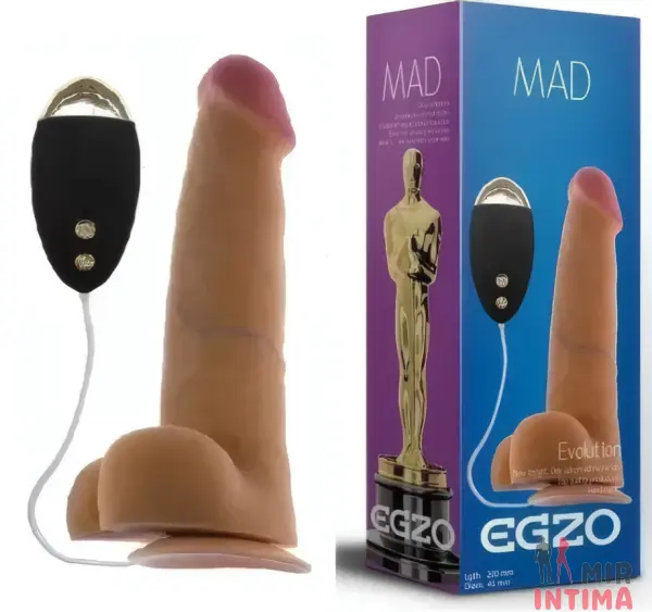 EGZ2861-Реалистичный-женский-вибратор - 1 Реалистичный-женский-вибратор-Вибратор на присоске EGZO, 20х4,5см - 1