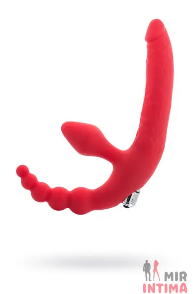 Безремневой страпон STRAPLESS от Black & Red, тройной - 2