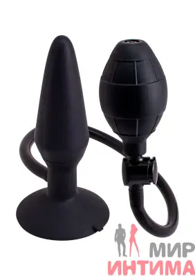 Надувная анальная пробка Inflatable Butt Plug, средний размер М, 14,2х8 см