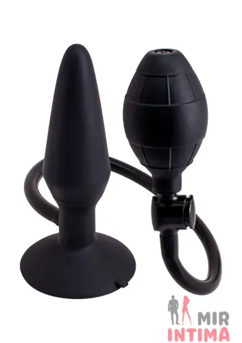 Надувная анальная пробка Inflatable Butt Plug, средний размер М, 14,2х8 см