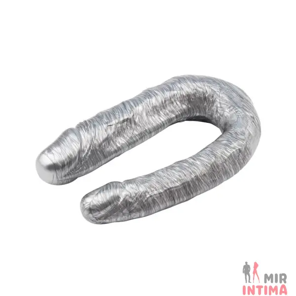 Двойной фаллос Dixie Normous Silver, 17х3см - 6