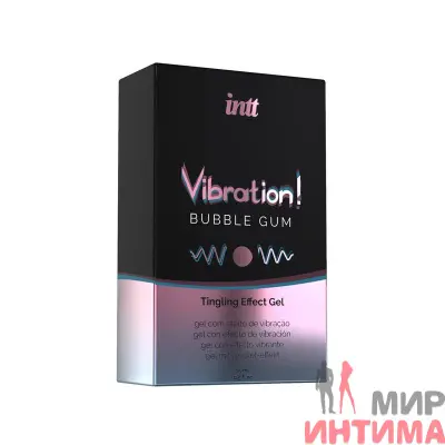 Жидкий вибратор Intt Vibration Bubble Gum, со вкусом жвачки, 15 мл