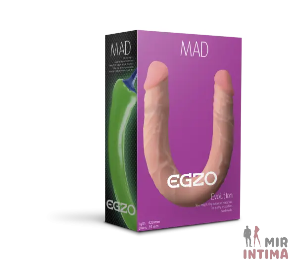 Двусторониий фаллоимитатор EGZO DL01, 42х3,5см - 2