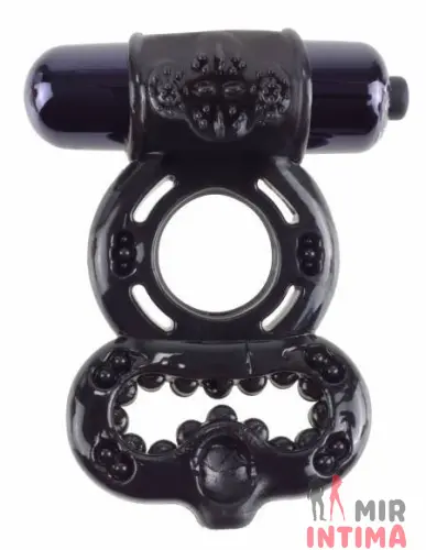 Двойное эрекционное кольцо Infinity Super Ring Black