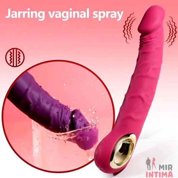 Реалистичный-женский-вибратор-Реалистичный силиконовый массажер Vibrator PINK, водонепроницаемый. - 14