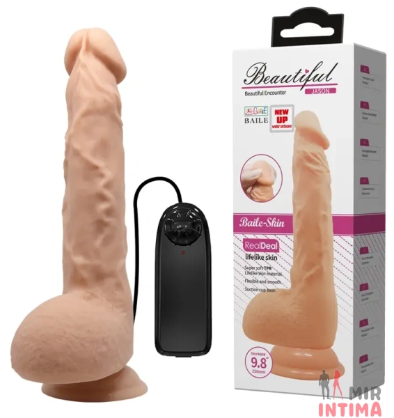 Женский-вибратор-на-присоске-Вибратор на присоске Beautiful Jason 9.8", 25х3.9 см - 1