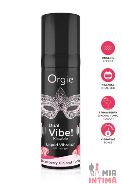 Жидкий вибратор Dual Vibe - Strawberry Gin And Tonic, 15мл - 1