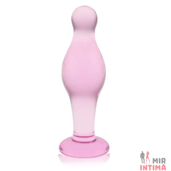 Стеклянная анальная пробка Glass Romance Pink 11,3х3,7 см