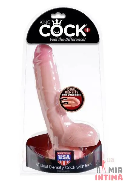 Фаллоимитатор двойной плотности King Cock Plus 8", 180 х 50 мм - 1 Фаллоимитатор двойной плотности King Cock Plus 8", 180 х 50 мм - 1