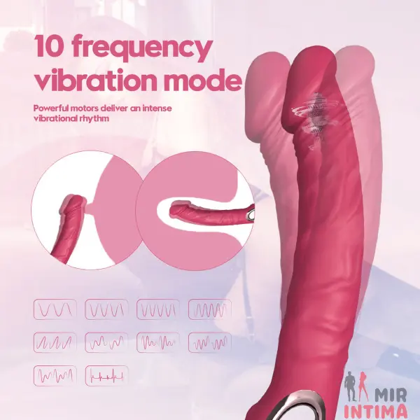 Реалистичный-женский-вибратор-Реалистичный силиконовый массажер Vibrator PINK, водонепроницаемый. - 13