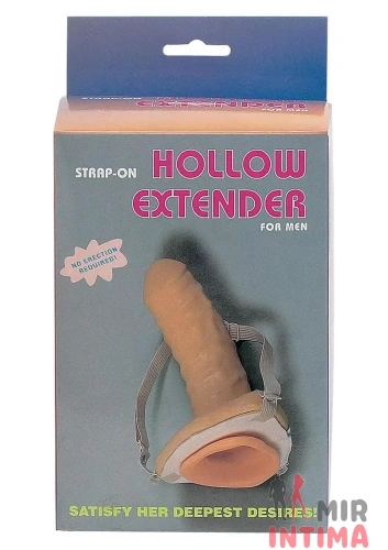 Страпон-фаллопротез Hollow Extender, 16x4,5 см