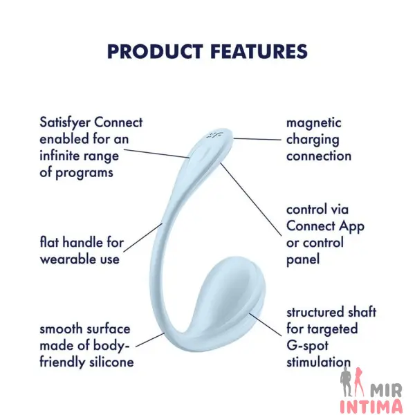 Смарт-виброяйцо Satisfyer Smooth Petal Connect App, силикон - 7