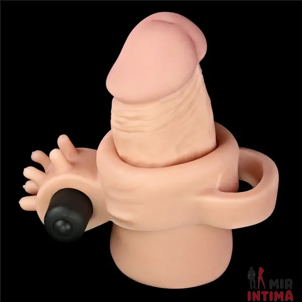 Насадка с вибропулей и эрекционным кольцом от LoveToy 19х4 - 13 Насадка с вибропулей и эрекционным кольцом от LoveToy 19х4 - 13