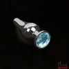 Серебристая фигурная анальная пробка с кристаллом - 3 Серебристая фигурная анальная пробка с кристаллом - 3