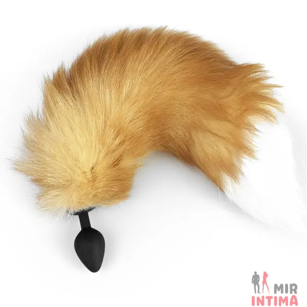 Силиконовая пробка с натуральным мехом Red Fox Art of Sex, M - 1 Силиконовая пробка с натуральным мехом Red Fox Art of Sex, M - 1