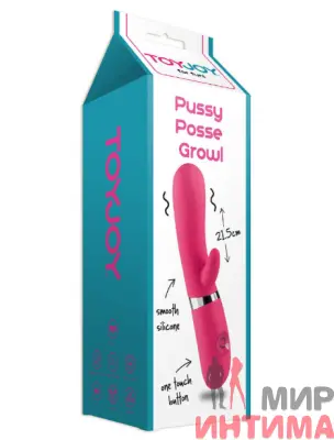 Женский-вибратор-точки-G-Вибратор с лепестком для клитора Pussy Posse Growl, 21,5х3,5 см - 2