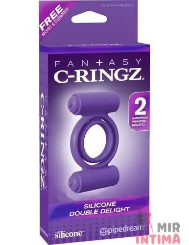 Эрекционное виброкольцо Pipedream Fan+asy Double Delight C-Ringz Silicone