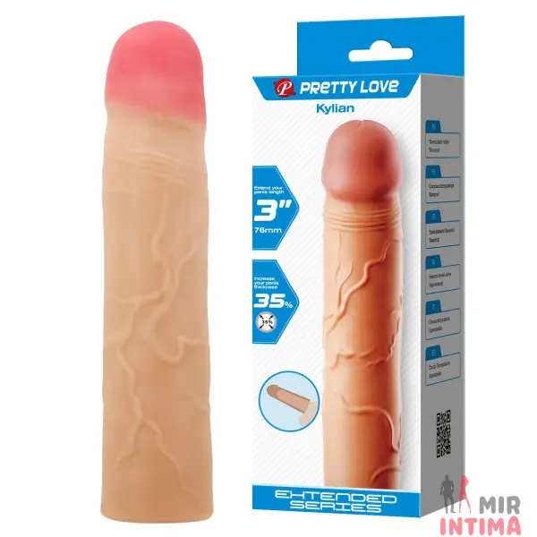 Насадка на пенис PRETTY LOVE - Kylian Flesh, 20,5х4см - 1 Насадка на пенис PRETTY LOVE - Kylian Flesh, 20,5х4см - 1