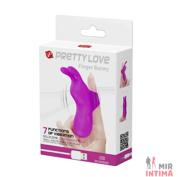 MIBI-014605-Женский-стимулятор-клитора - 8 Женский-стимулятор-клитора-Клиторальный стимулятор на палец Pretty Love - Finger Bunny - 8