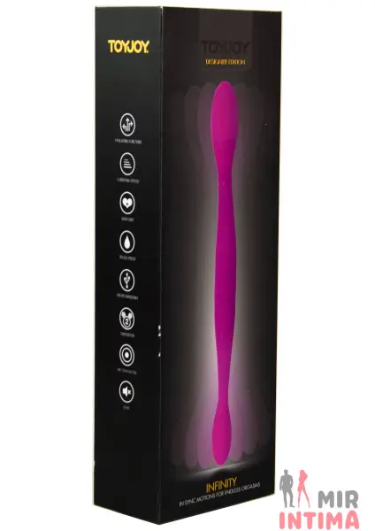 Гелевый-и-силиконовый-женский-вибратор-Toy Joy Infinity Double Dildo - двусторонний силиконовый вибратор. - 3