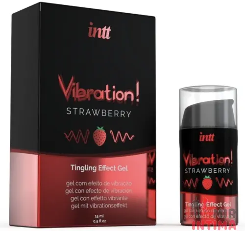 Intt Vibration Strawberry - жидкий вибратор, клубничный, 15 мл Intt Vibration Strawberry - жидкий вибратор, клубничный, 15 мл