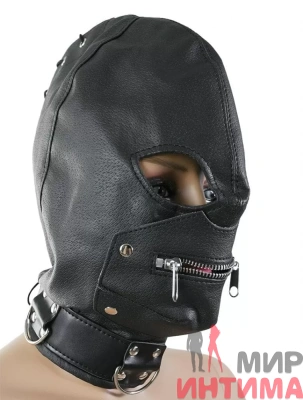 Шлем на голову со шнуровкой и молнией для фиксации рта 