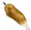 Анальная пробка металлическая Red fox M, мех натуральный - 4