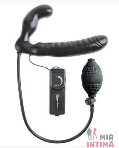 Надувной страпон Fetish Fantasy Series Inflatable Vibrating Strapless, 16,5х3,3 см с анальным стимулятором