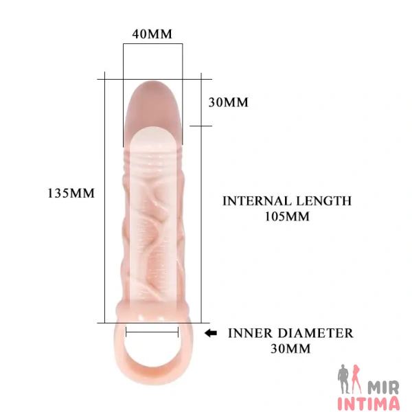 Реалистичная насадка-презерватив "Men extension" - 5 Реалистичная насадка-презерватив "Men extension" - 5