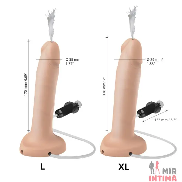 Кончающий фаллоимитатор Strap-On-Me SQUIRTING, размер L - 3