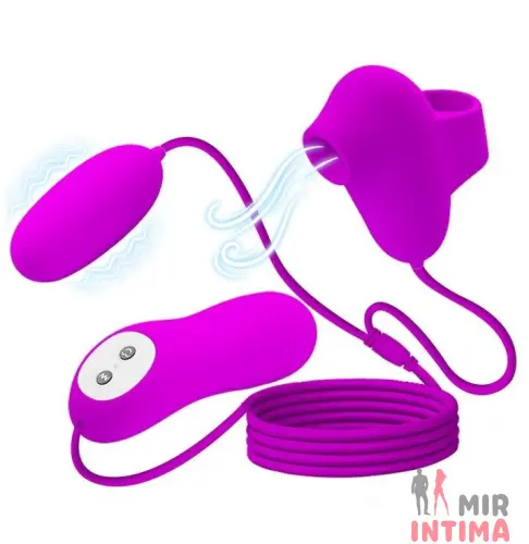 Вакуумный стимулятор с виброяйцом SUCTION & VIBRO-BULLETS