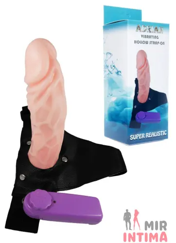 Страпон мужской с вибрацией от BOSS - Adrian Hollow Strap-on vibrating 2.0