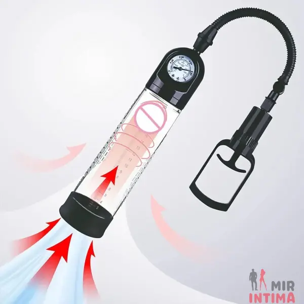 Вакуумная помпа Men Powerup со стрелочным манометром и ручным насосом - 7