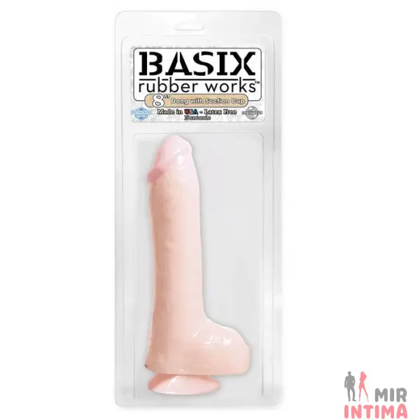Большой фаллоимитатор на присоске Basix, 21X4,5 см - 1