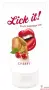 Веганський масажний гель з ароматом та смаком вишні - Lick-it Cherry, 50 мл