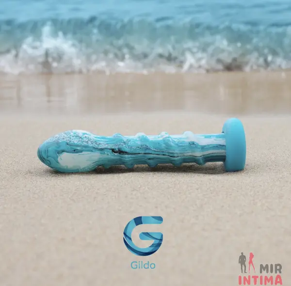 Дилдо Gildo Ocean Wave стекло + силикон, 17.6 см - 6