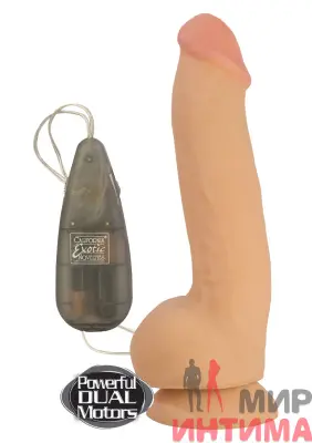 Реалистичный-женский-вибратор-Реалистичный вибратор Max Vibrating Cock & Balls, 23х5,5см