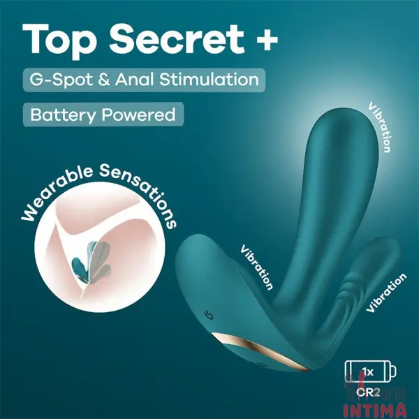 Женские-вибротрусики-Двойной вибратор в трусики Satisfyer Top Secret+ Battery Series, 10 режимов - 6