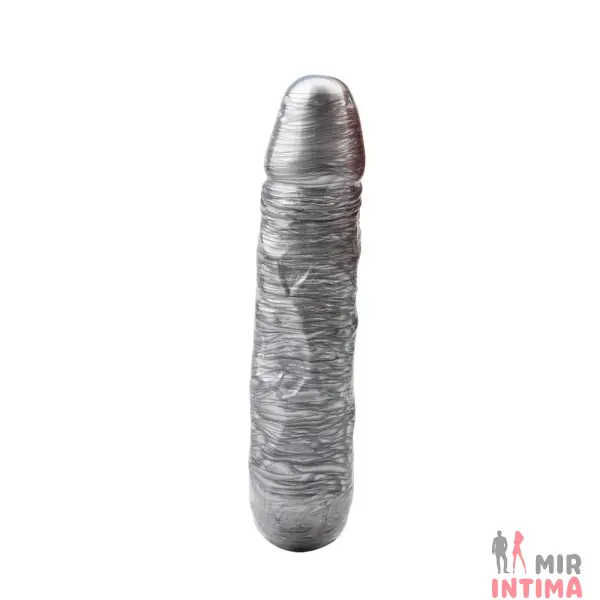 Двойной фаллос Dixie Normous Silver, 17х3см - 3