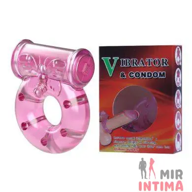 Эрекционное кольцо с вибрацией Vibrator & condom Эрекционное кольцо с вибрацией Vibrator & condom