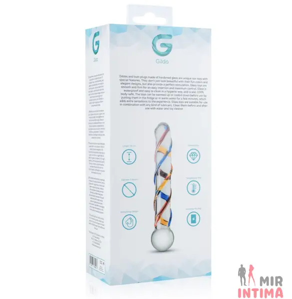 Стеклянный дилдо Gildo Glass No. 10, 20 х 4 см - 3