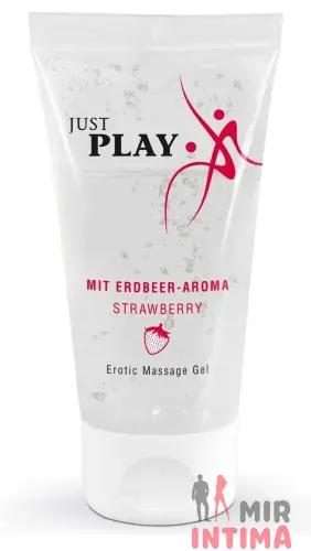 Веганский гель для массажа, с ароматом клубники - Just Play Strawberry, 50 мл