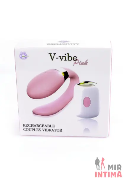 Роскошный стимулятор для пар V-Vibe Pink с ДУ - 10