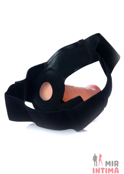 Реалистичный фаллопротез Hollow Strap-on - CyberSkin - 6